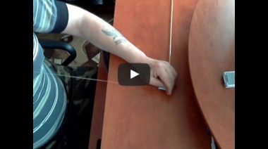 Крепление лески к маховой удочке.